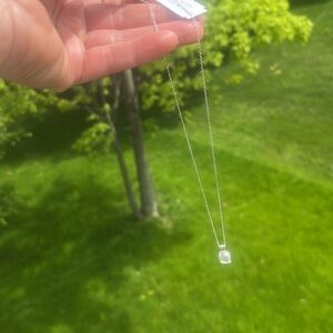 Sterling silver genuine white topaz 18 in necklace NWT sparkling